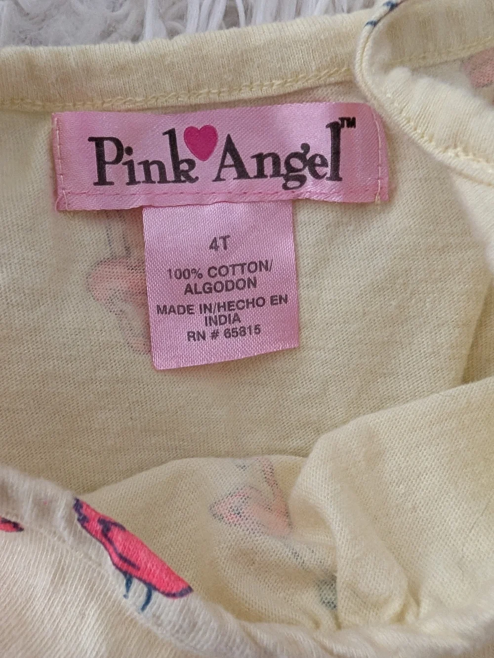 Angel Girls 4T Yellow Flamingo Print Romper – 100% Cotton